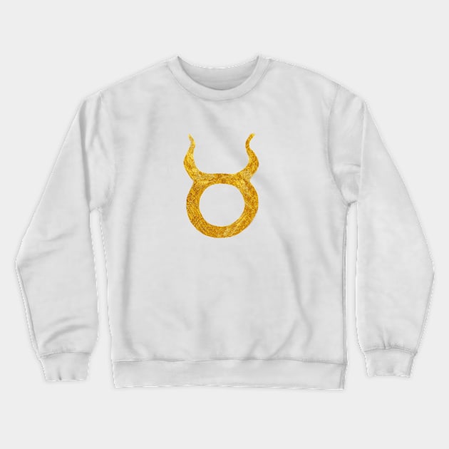 Golden Taurus Astrology Sign Crewneck Sweatshirt by Manitarka